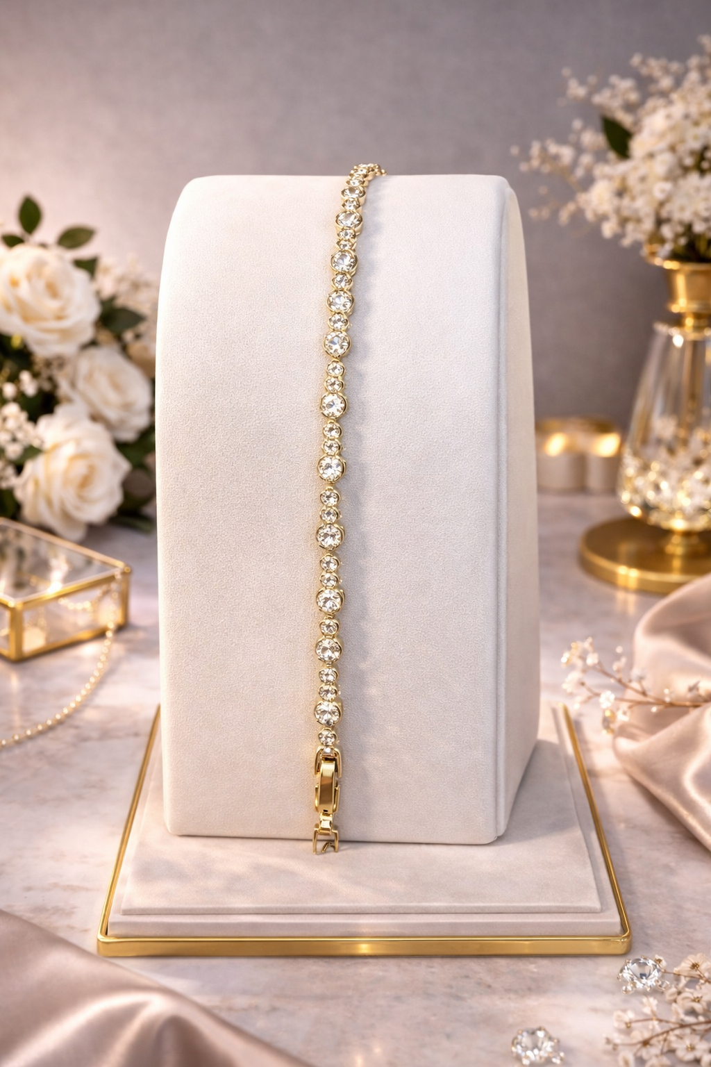 3&2 Radiant Sparkle CZ Tennis Bracelet – 14K Gold Plated XP