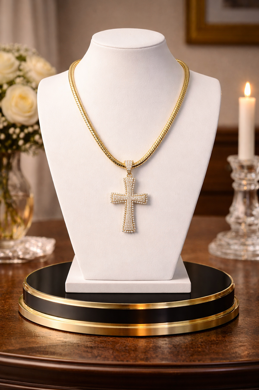 Imperial Faith Cross Necklace 18” Snake Chain Necklace