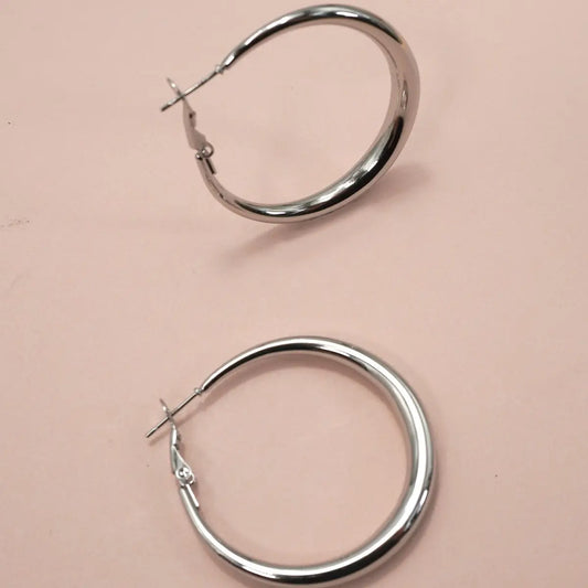 18K Stainless Steel Waterproof Tarnish Free Hoops 1.5”