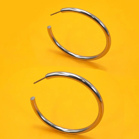 18K Stainless Steel Waterproof Tarnish Free Hoops 1.75”