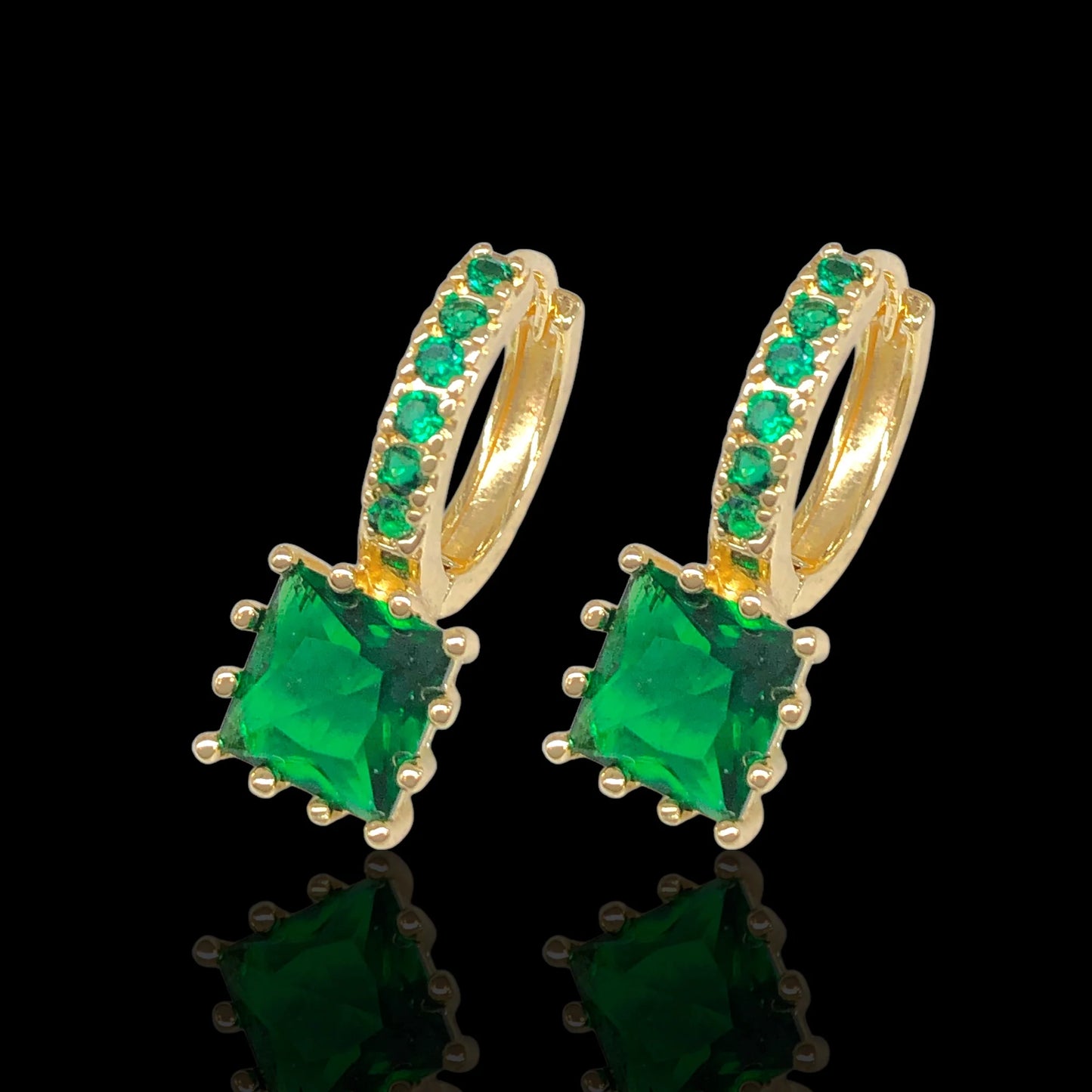 MOROCCAN GEM HUGGIE EARRINGS GOLD FILLED ORO LAMINADO