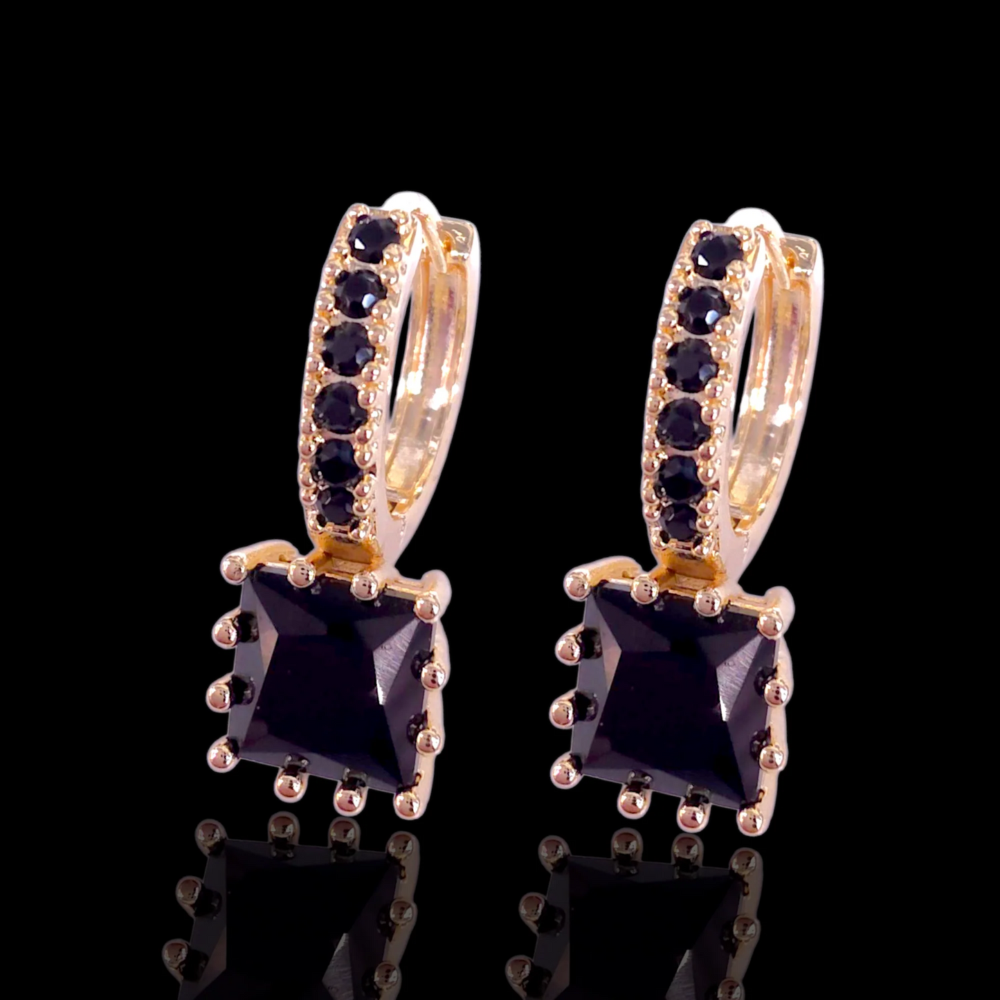 MOROCCAN GEM HUGGIE EARRINGS GOLD FILLED ORO LAMINADO