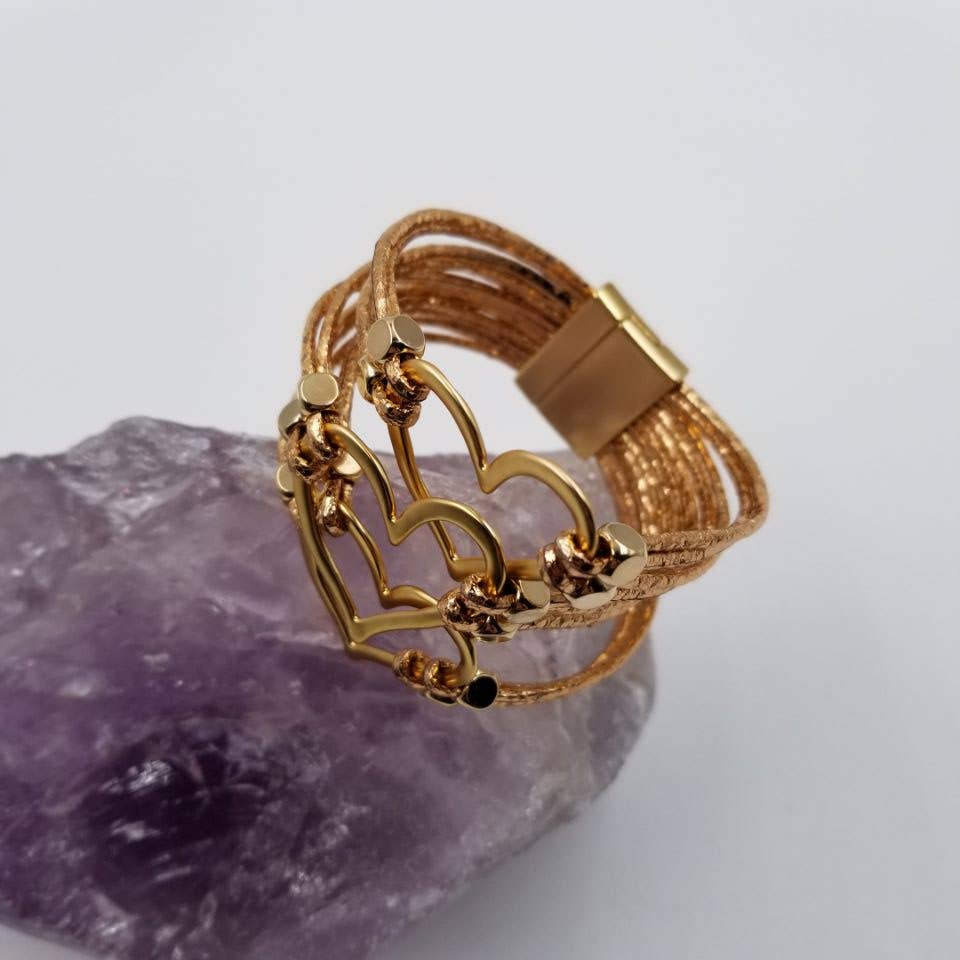 Hammered Heart Magnetic Bracelet
