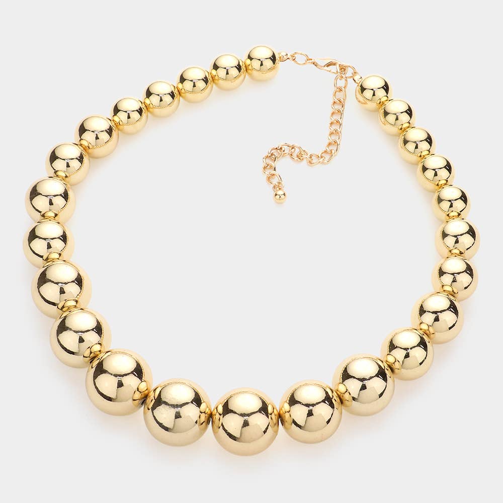 Metal Ball Collar Necklace
: Gold