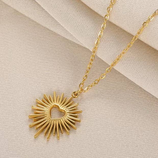 18K STAINLESS STEEL TARNISH FREE HEART NECKLACE | 40NK9541: GOLD