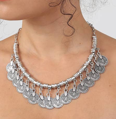 Vintage Tassel Necklace - Antique Silver Boho Charm: Silver / Brass ► Hypoallergenic ► Lead, Nickel, Cadmium free