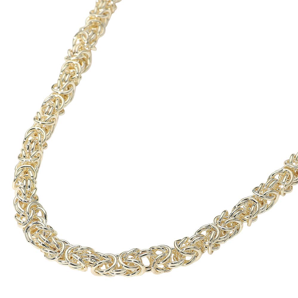 14K Gold Plated Chunky Intricate Knot Link Chunky Chain Necklace