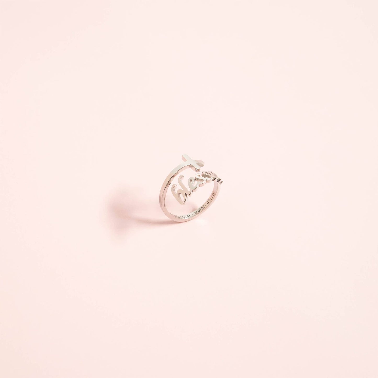 18K Gold PVD Adjustable "Blessed" Ring: Gold / 6