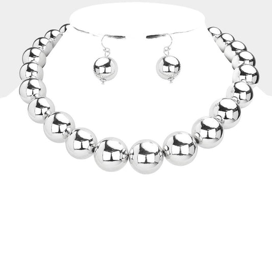 Metal Ball Collar Necklace
: Silver