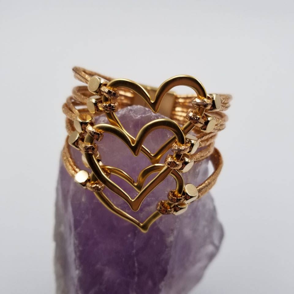 Hammered Heart Magnetic Bracelet