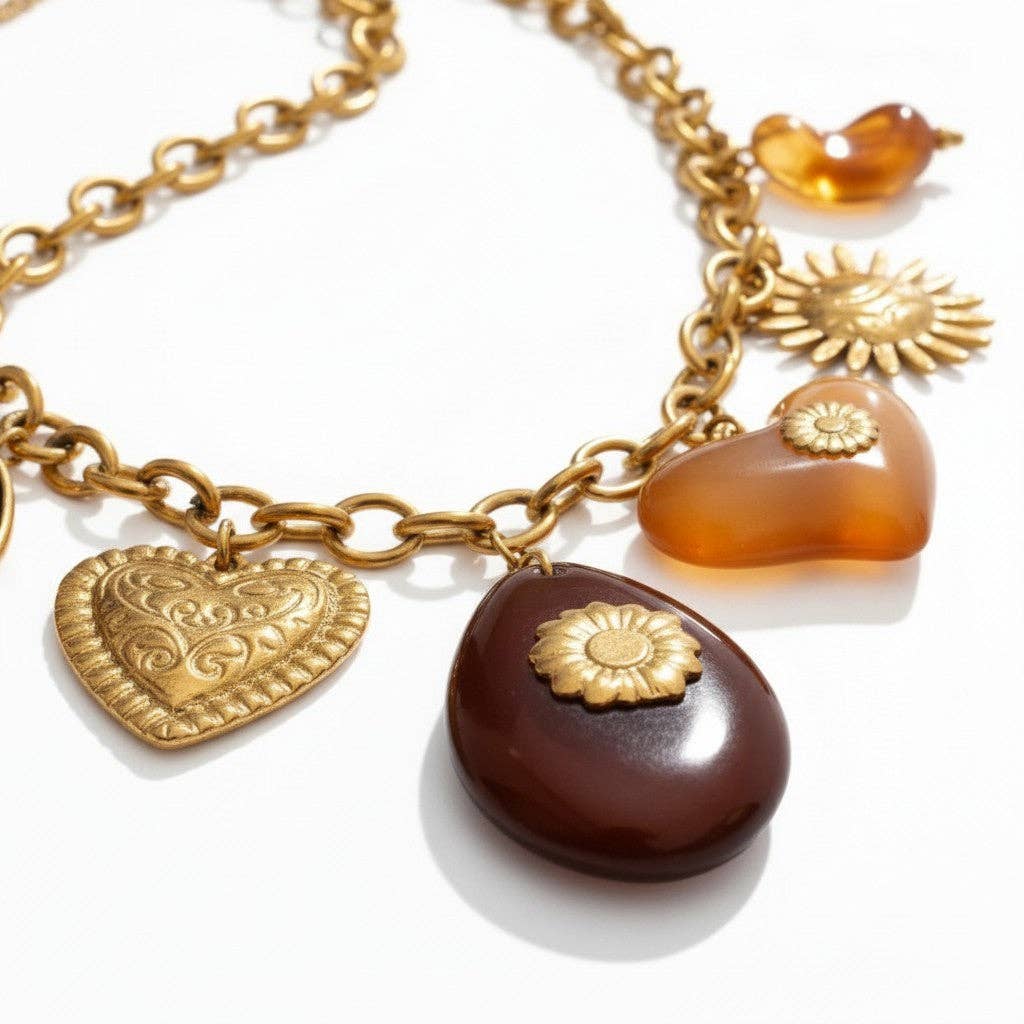 18K Stainless Steel Solstice Amber Necklace LSSGN260