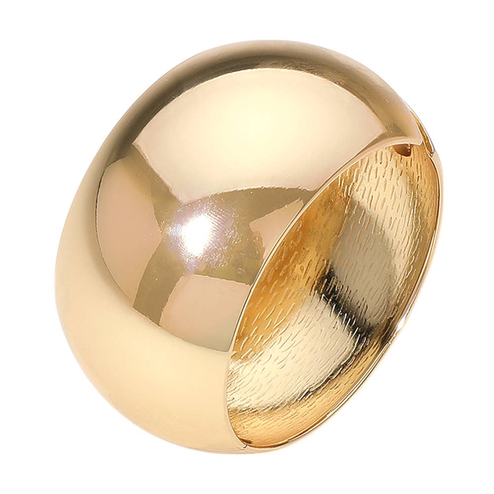 Metal Dome Hinged Bangle Bracelet
: Gold