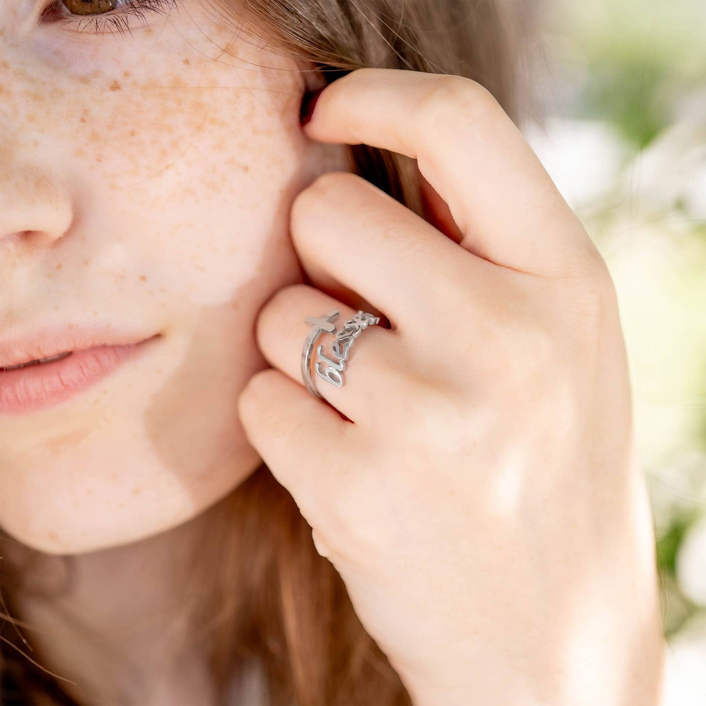 18K Gold PVD Adjustable "Blessed" Ring: Gold / 6