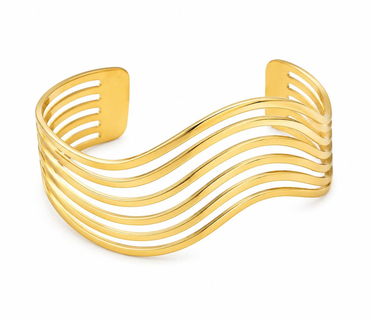 LSSGB380 Wavy Multi-Stripe Cuff Bracelet