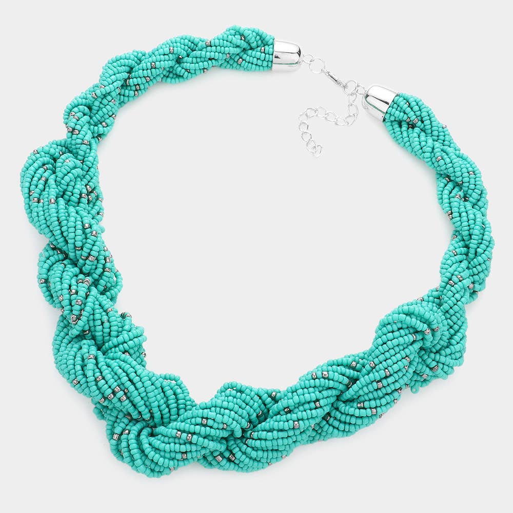 Braided Seed Beaded Necklace
: Tq