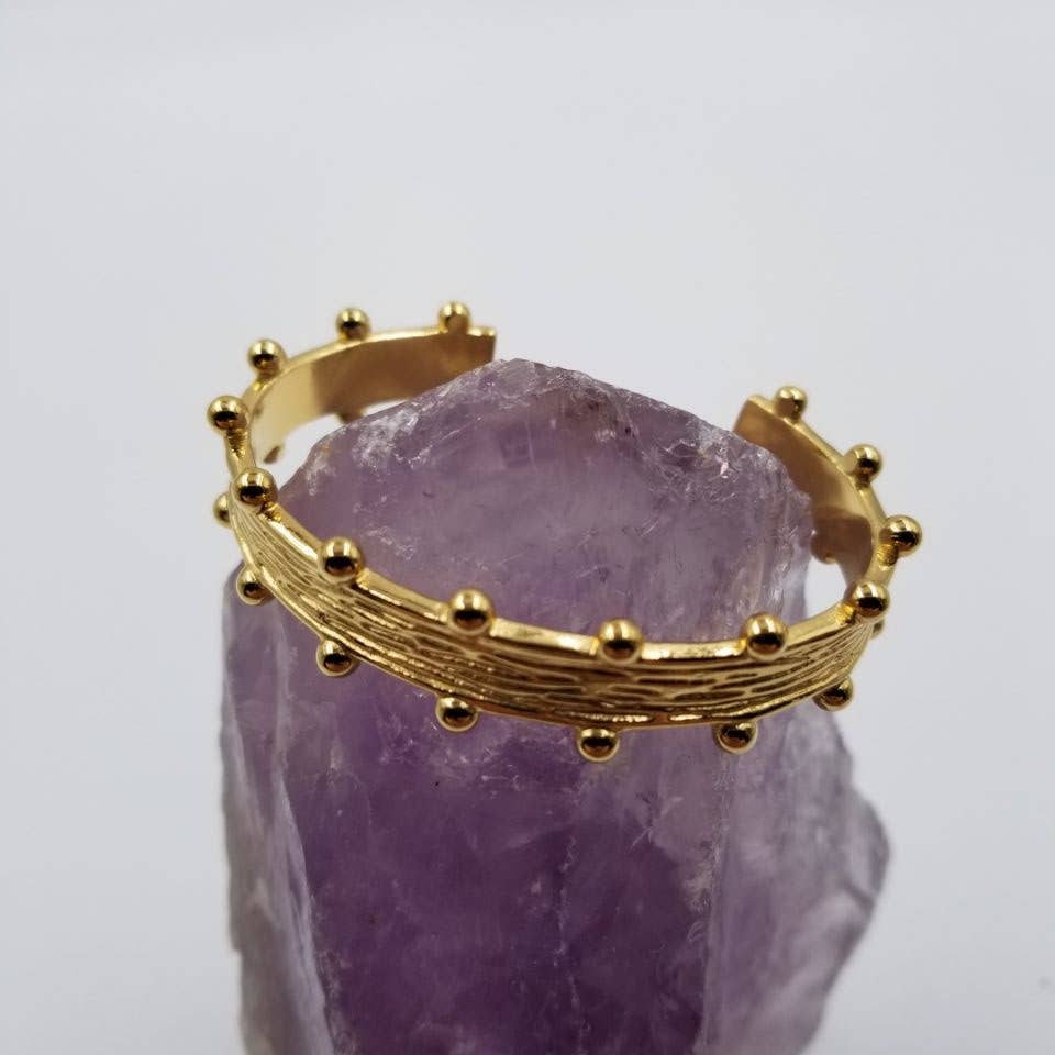 18K Gold Plated Studded Cuff Bracelet