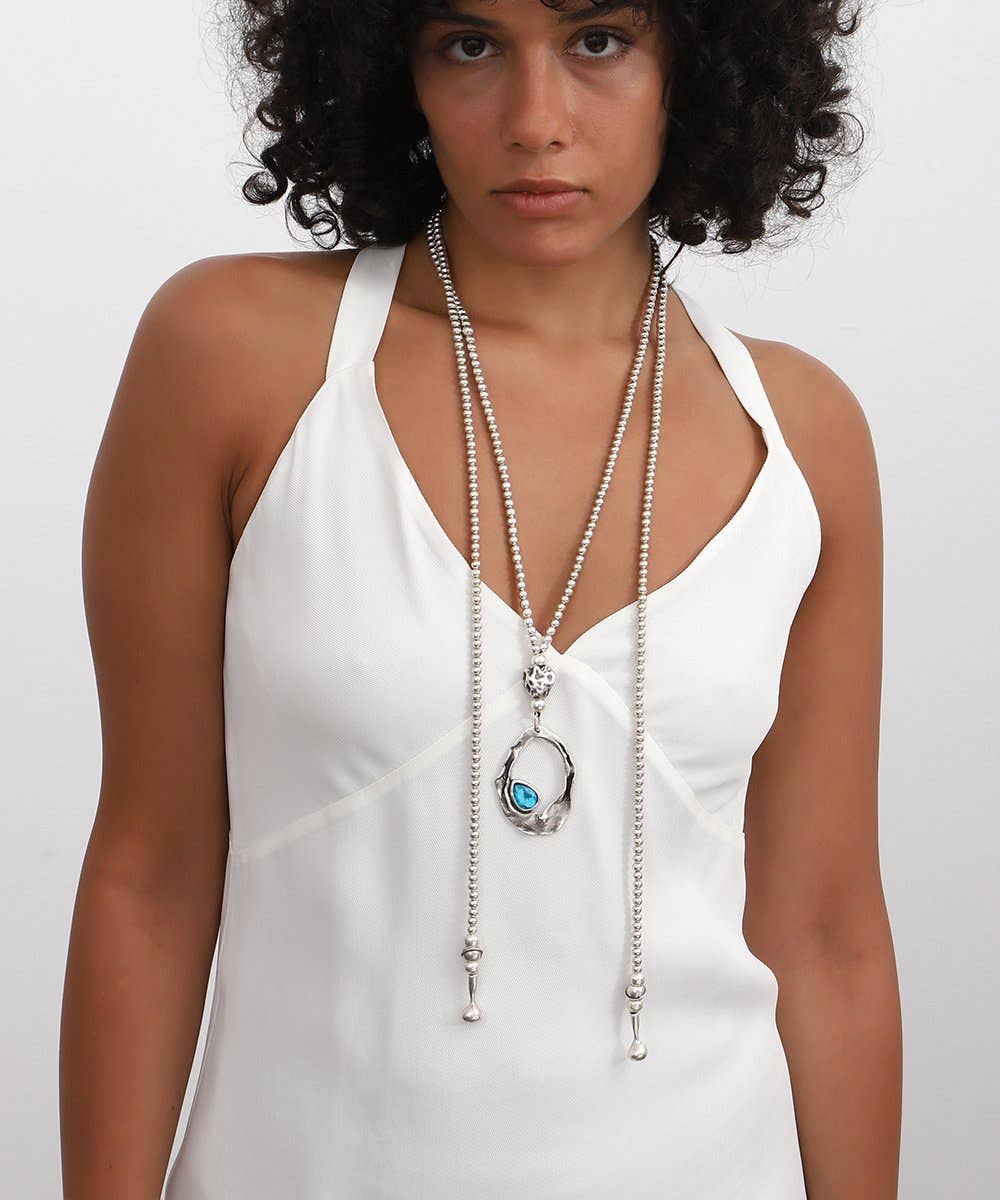 Hand made silver plated necklace-► Hypoallergenic ► Lead, Nickel, Cadmium free.