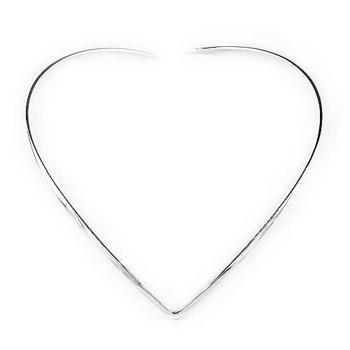 Choker Necklace V Shaped Alpaca Silver One Size Handcrafted