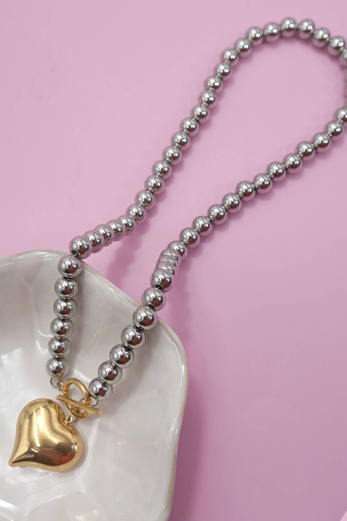 18K Stainless Steel Tarnish Free Waterproof Neck | 40NK9505: TWO TONE