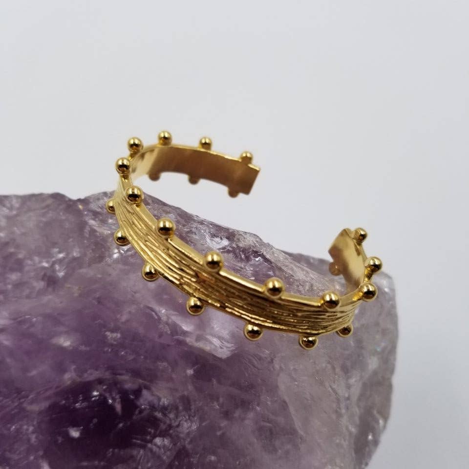 18K Gold Plated Studded Cuff Bracelet