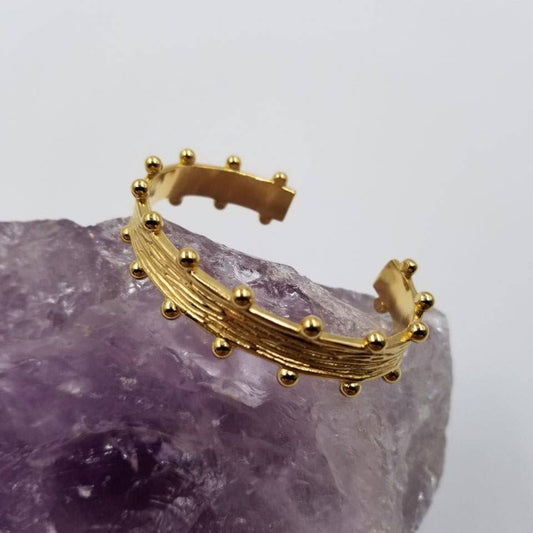 18K Gold Plated Studded Cuff Bracelet