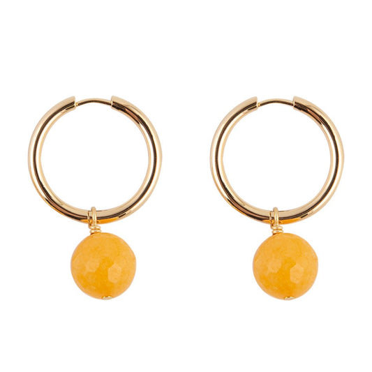 Quartz Hoop Earrings